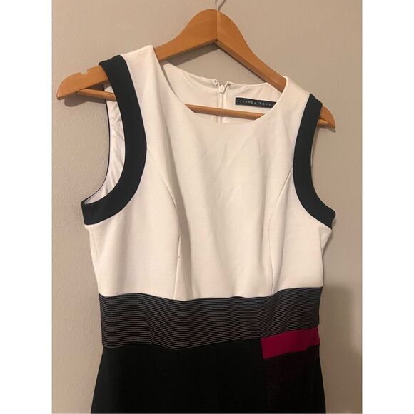 Ivanka Trump Size 6 Sleeveless Sheath Dress Colorblock Mix Pattern Professional - Picture 4 of 7